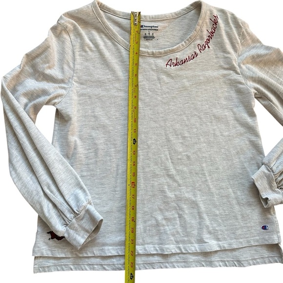 Womens Champion Arkansas Razorback Long Sleeve Embroidered Shirt - Picture 5 of 7
